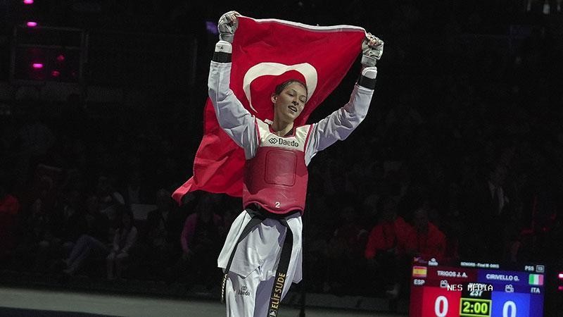 Elif Sude Akgül, Avrupa Tekvando Şampiyonası'nda altın madalya kazandı