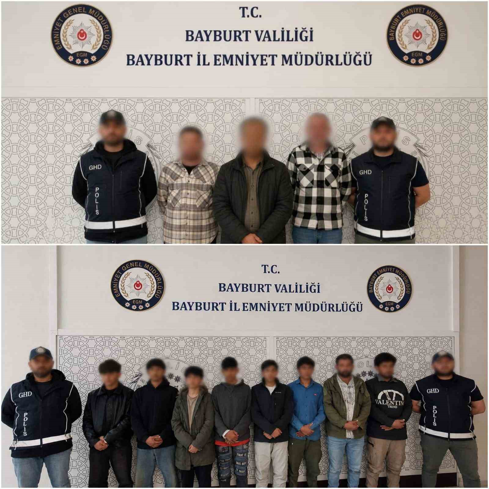 Bayburt’ta 8 düzensiz göçmen yakalandı