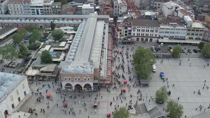 Kurban Bayramı öncesi Eminönü havadan görüntülendi
