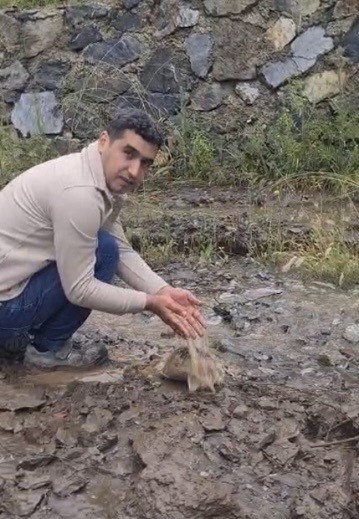 Dere yatağında mahsur kalan köpek ile toprak altındaki kaplumbağa kurtarıldı