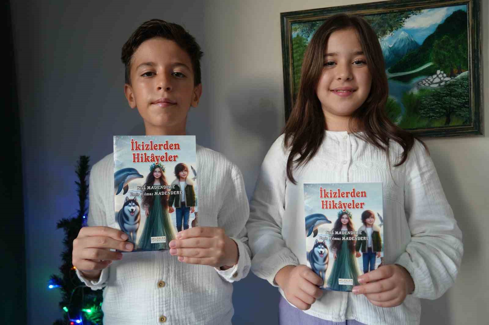 5 bine yakın kitap okuyan 10 yaşındaki ikizler yazar oldu
